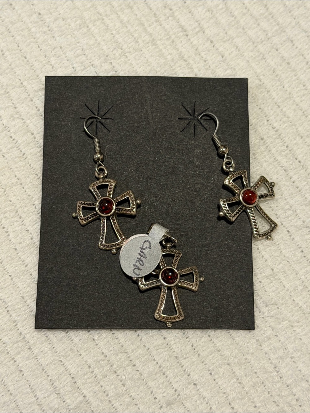 Cross Dangle Earrings and Pendant Set